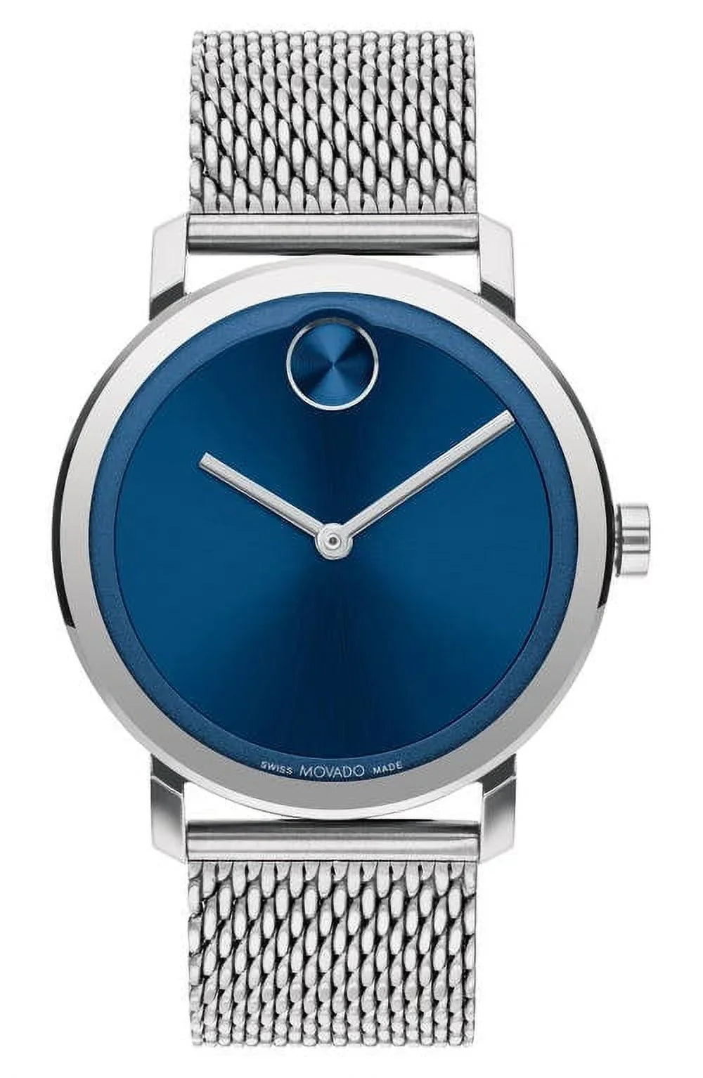Strap 40mm Blue 3600901 Men's Mesh Bold Watch Movado Dial Evolution