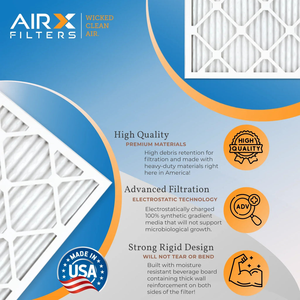 Air to FILTERS AIR. AC Filters 9 Pleated 2200 AIRX Conditioner 13 1500 MERV CLEAN Air Pack MPR FPR & by WICKED 14x20x1 Made Filter 14x20x1 Premium Electrostatic USA 6 HVAC - Comparable Furnace Filter