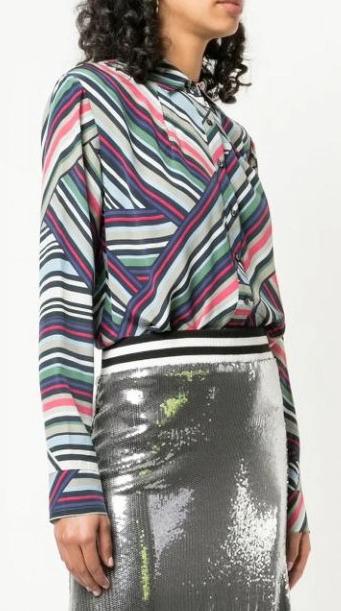 Artelier Petite Miller Bodysuit, Button Nicole MULTICOLOR Abstract US Down