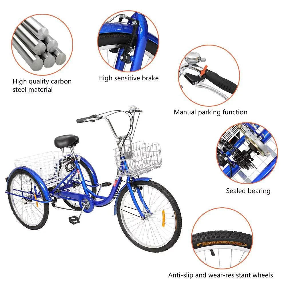 Bike, Men's Adult Wheel Blue Women's Tricycle SalonMore 26-Inch