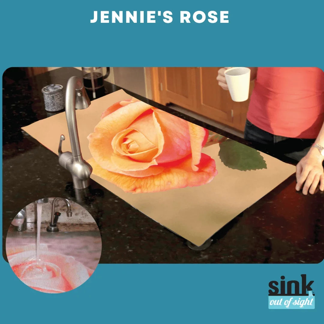 Designs, of 39.5"X20" Kitchen Out Cover, adjustable double -SK2-JR2-a coverage Rose Hot/Cold through Liquids Sink Décor cover, Design: Debris and Size sizes. sink 2 Sight- Sink 5 for pass Jenny's Home