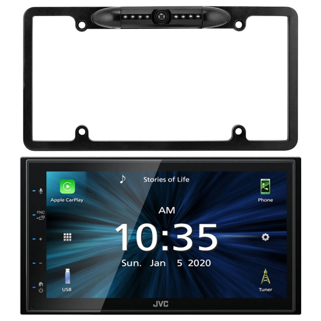 2 Player Bluetooth JVC Android Backup DIN For + USB CAM1800 6.75" Mirroring Media KW-M180BT Camera