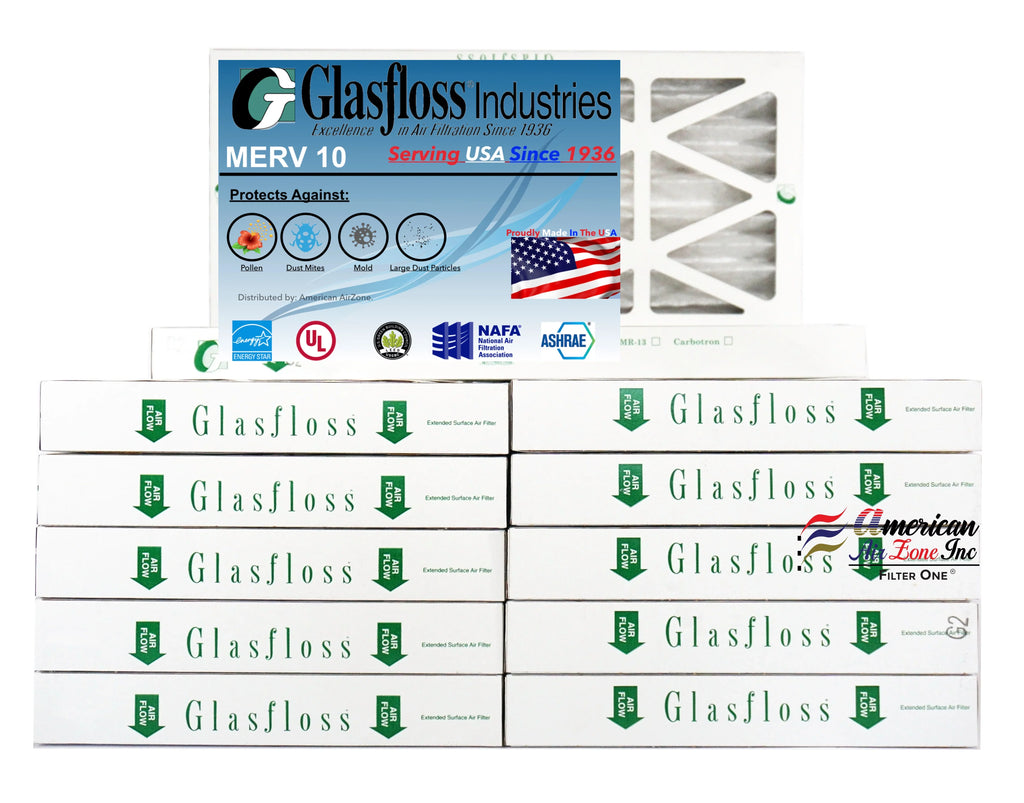 Air - Filter MERV Furnace 10 HVAC 12) - - Home 2" Filter - USA. In or The Office Filter Glasfloss or Pleated - AC Air Air of 10x25x2 - Made (Pack