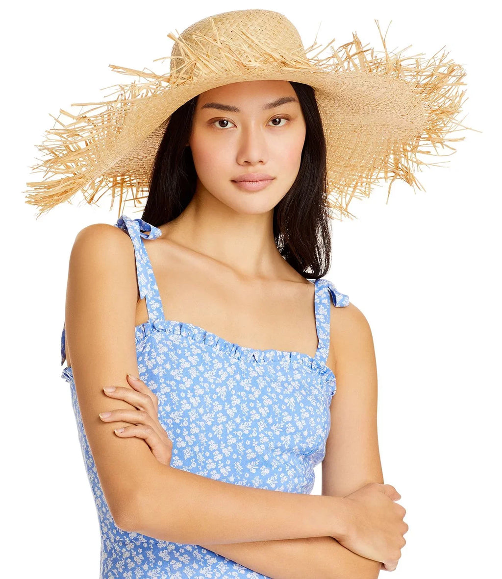 Raw Edged Straw  Hat