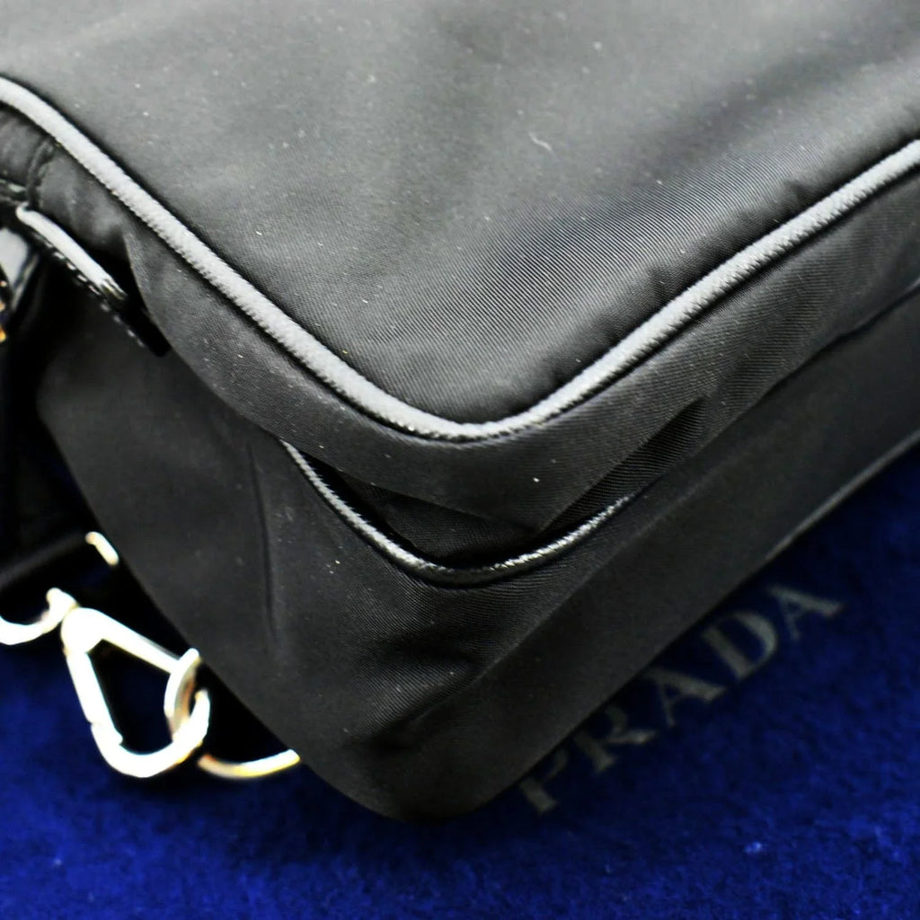 Nylon 2vz026 Backpack PRADA Used Bag Black