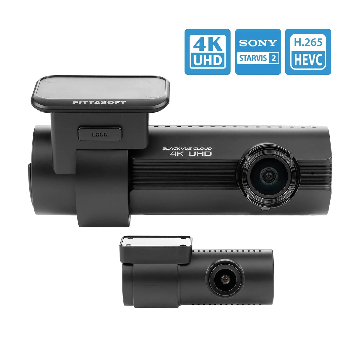 Front | Built-in 64GB LTE UHD Dash via Mode BlackVue 4K Sensor Plus 2 | Cam and STARVIS | Cloud Parking Wi-Fi, DR970X-2CH | Dashcam Rear Module CMOS GPS, and Mobile LTE Optional Hotspot