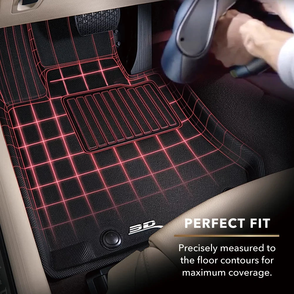 Floor Row - compatible Mat MAXpider KAGU Second (BLACK) 2017-2024 3D CHRYSLER PACIFICA/VOYAGER with