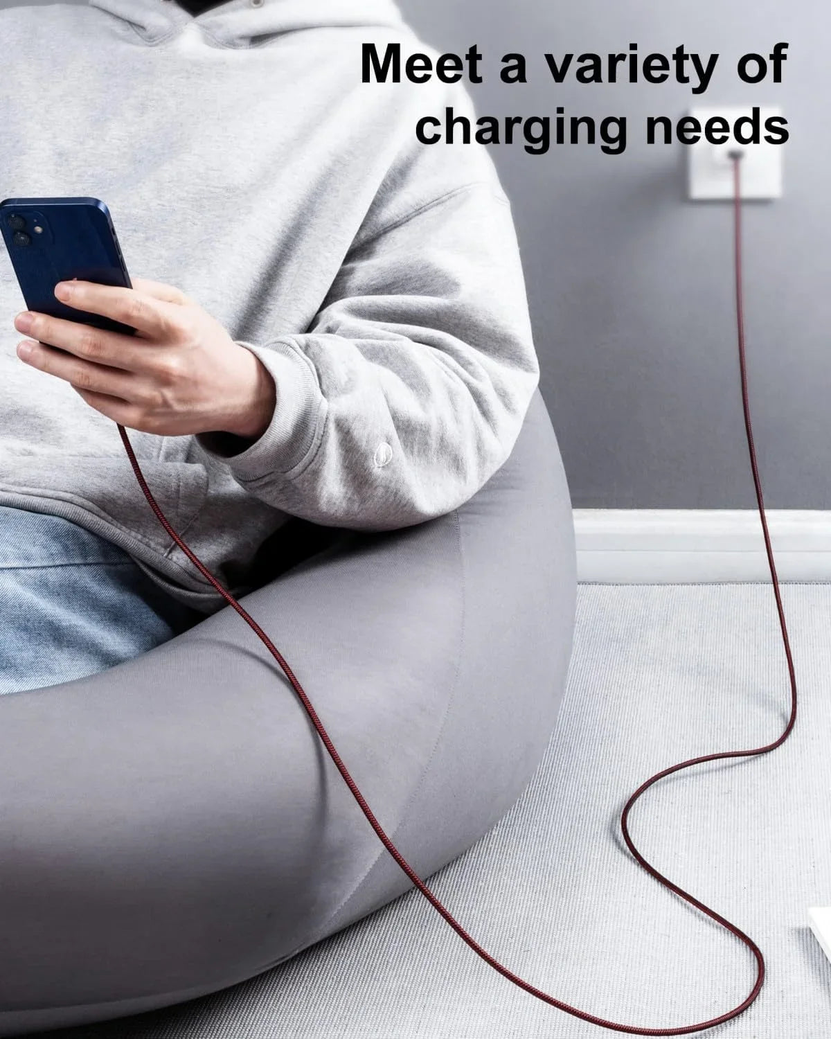 iPhone Braided Max/8/7/6/5S/SE, Pro/Mini/Air(Red) 10 iPad Charger Charging Long Charger Foot Unbreakable Red 10 Cord Compatible USB with ft 11/X/XS/XR/XS Cord iPhone 3Pack Nylon Fast iPhone