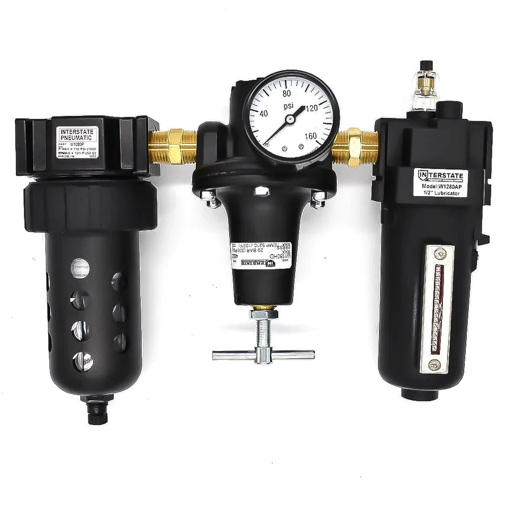 Integral Combo Bowl â€ Made Handle Large Regulator Filter Pneumatics 1/2" USA in - Lubricator WC1081HDGP Poly Interstate "T"