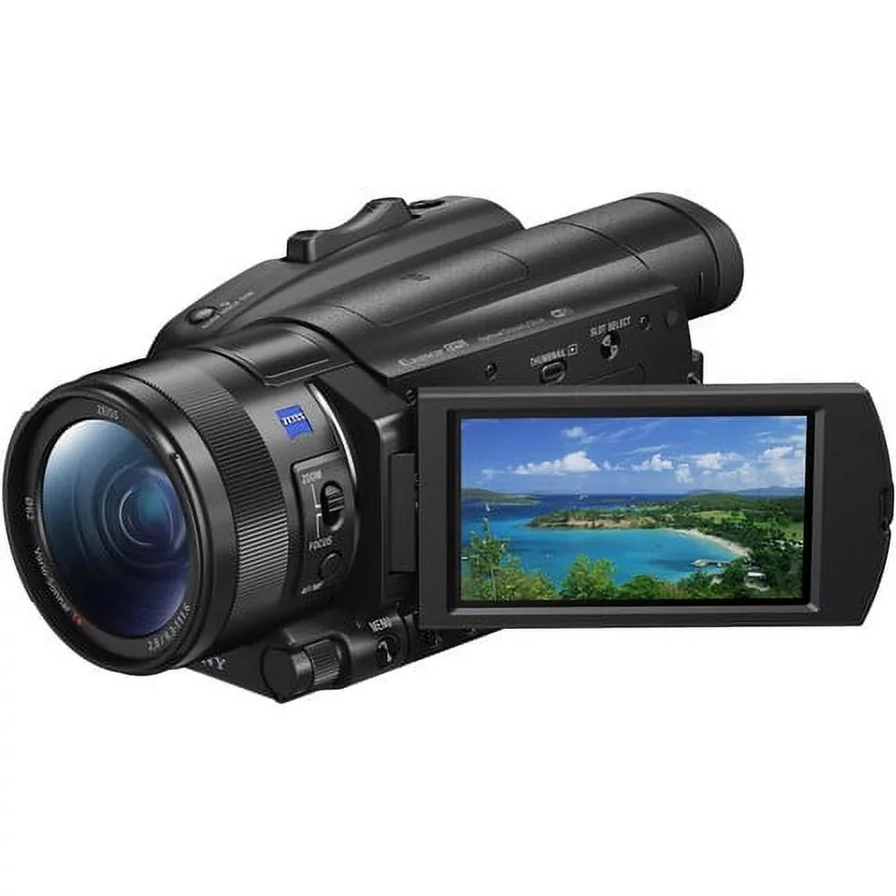 Sony + Extra Card 128GB 2 HD + + + and Video 4K FDR-AX700 Batteries M Charger Camcorder Memory Handycam Case Camera
