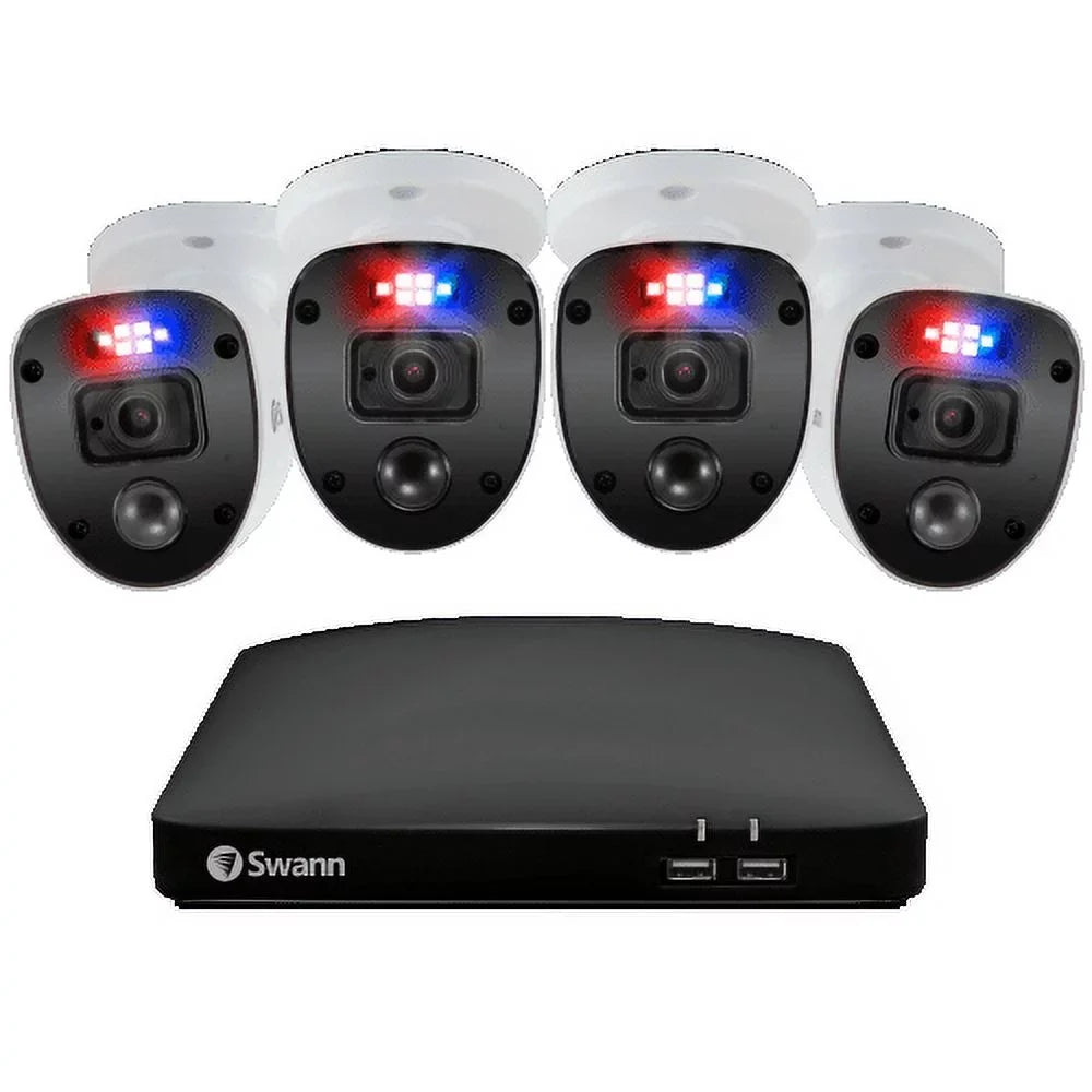 4 Swann HDD Security HD 1080p DVR TB Enforcer Channel System, 1 Camera 4 Full
