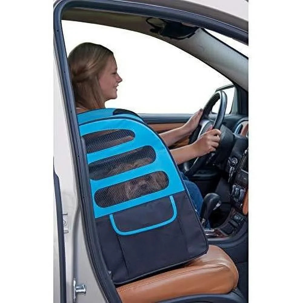 Mesh Tether, For Cats/Dogs, Seat Car Ocean Extra Carrier, Ventilation, Pouch, Traveler Storage Included Telescoping Plus Travel Blue, Large Handle, (PG1280OB)