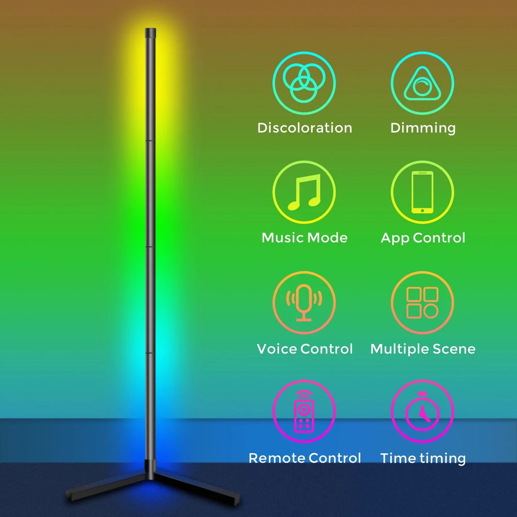 Smart Floor LED WiFi Syn Lamp, Color eco4life Dimmable, Changing, Standing Music