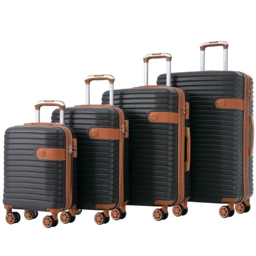 Travel with Piece TSA for Women Luggage Packing 4 Men Hard ABS Luggage Wheels Expandable Set Cubes, Set, 4 Shell Spinner Suitcase Lightweight Lock,